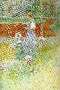 Carl Larsson lisbeth och pioner-lisbeth med pioner-pioner oil painting on canvas